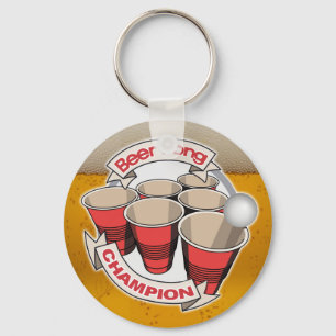 Customizable Beer Pong Champion Keychain