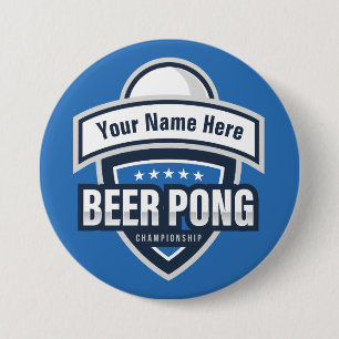 Customizable Beer Pong Championship Logo 3 Inch Round Button