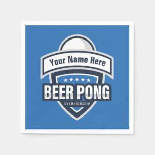 Customizable Beer Pong Championship Logo Napkin
