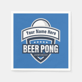 Customizable Beer Pong Championship Logo Napkin
