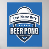 Customizable Beer Pong Championship Logo