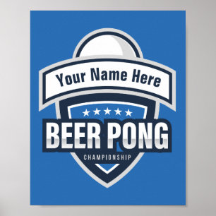 Customizable Beer Pong Championship Logo Poster