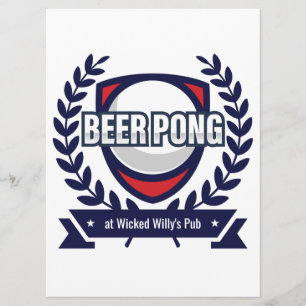 Customizable Beer Pong Rules Card