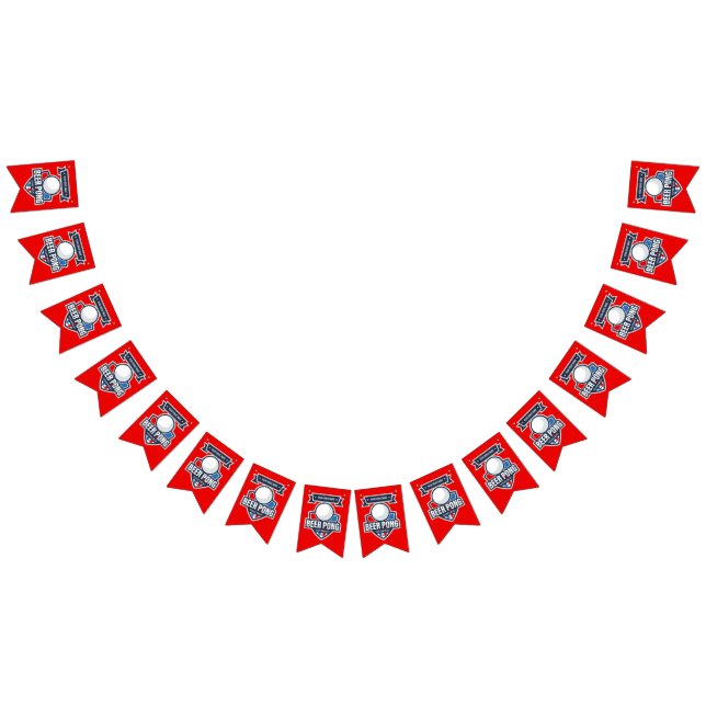 Customizable Beer Pong Tournament Logo Bunting Flags (All)