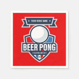 Customizable Beer Pong Tournament Logo Napkin