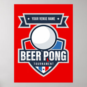 Customizable Beer Pong Tournament Logo Poster