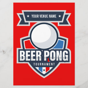 Customizable Beer Pong Tournament Rules Card