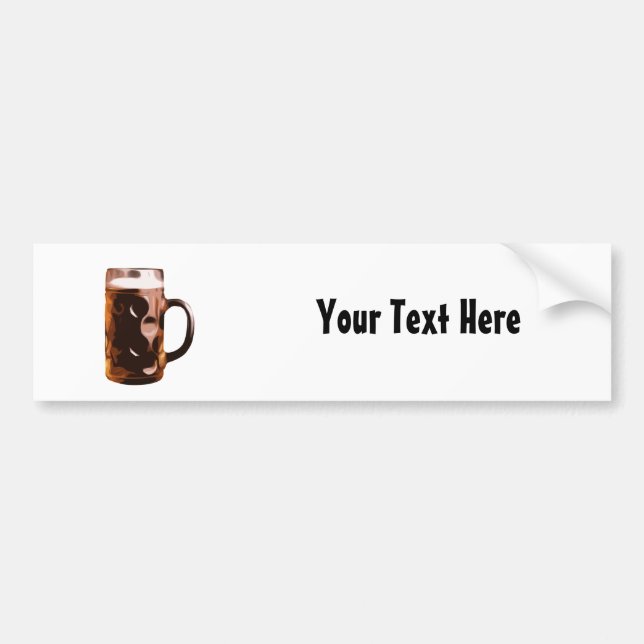 Customizable Beer Stein Bumper Sticker (Front)