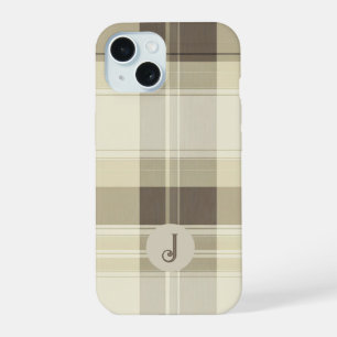 Customizable Beige and Brown Plaid Phone Case