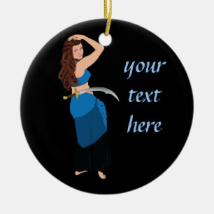 Customizable belly dancer ceramic ornament