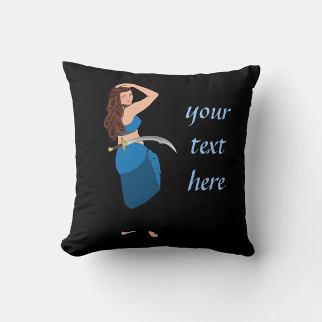 Customizable belly dancer throw pillow (Front)