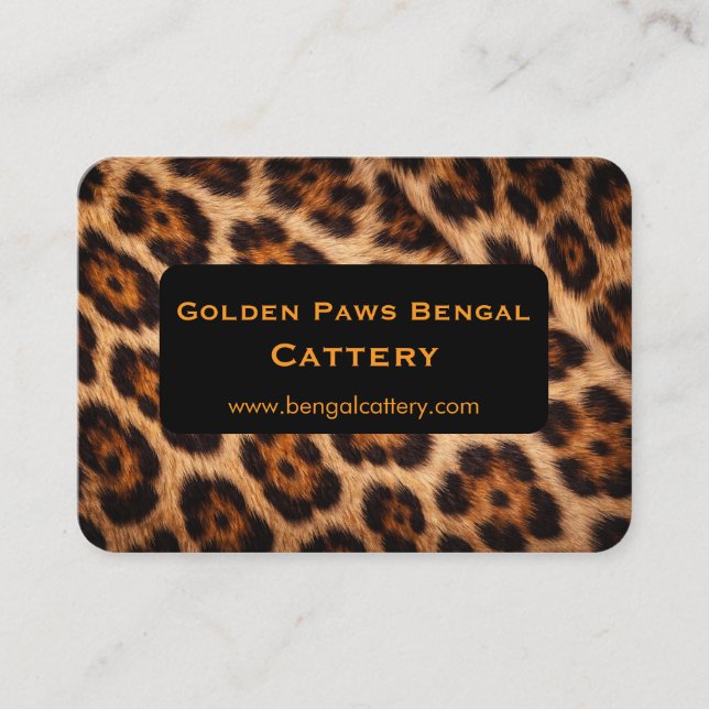 Customizable Bengal Cat Cattery  Business Card (Front)