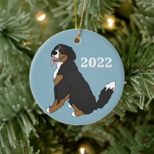 Customizable Bernese Mountain Dog Ceramic Ornament
