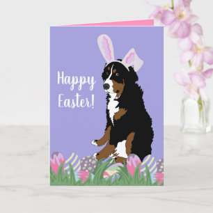 Customizable Bernese Mountain Dog Easter  Card