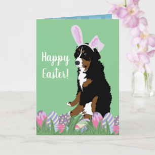 Customizable Bernese Mountain Dog Easter Card