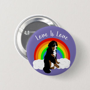 Customizable Bernese Mountain Dog Gay Pride Button