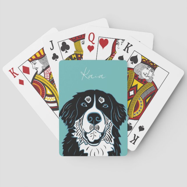 Customizable Bernese Mountain Dog   Playing Cards (Back)