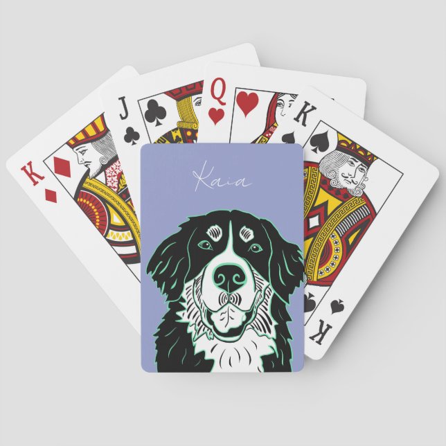 Customizable Bernese Mountain Dog   Playing Cards (Back)