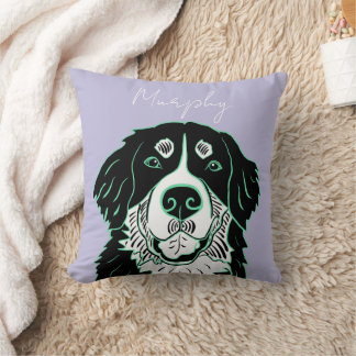 Customizable Bernese Mountain Dog   Throw Pillow