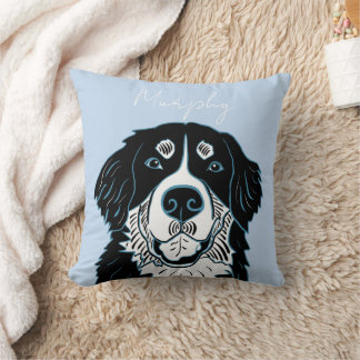 Customizable Bernese Mountain Dog Throw Pillow