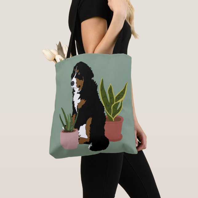 Customizable Bernese Mountain Dog  Tote Bag (Close Up)
