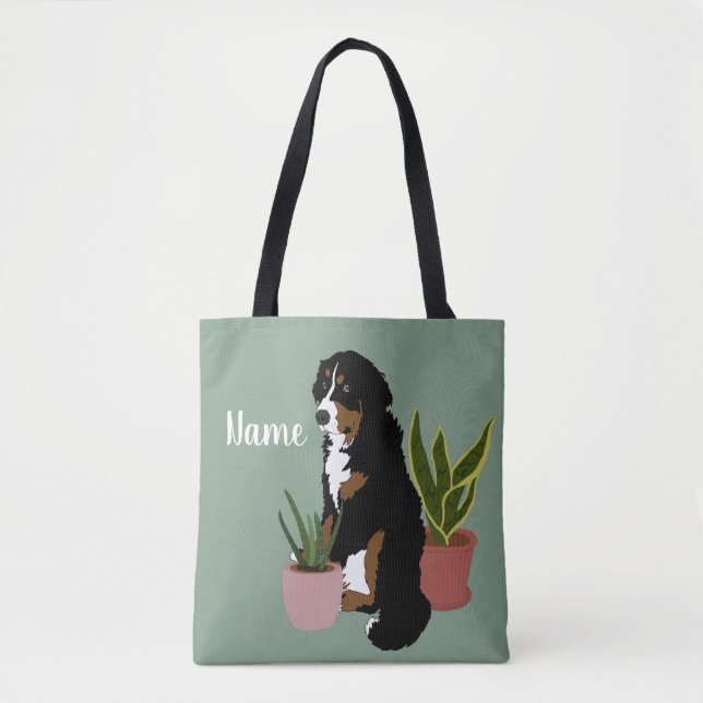 Customizable Bernese Mountain Dog Tote Bag (Front)
