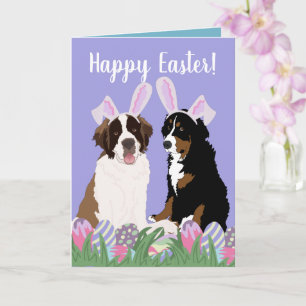 Customizable Bernese Saint Bernard Easter  Card