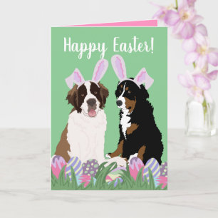 Customizable Bernese Saint Bernard Easter Card