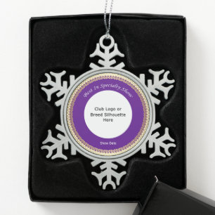 Customizable Best In Specialty Show Snowflake Pewter Christmas Ornament