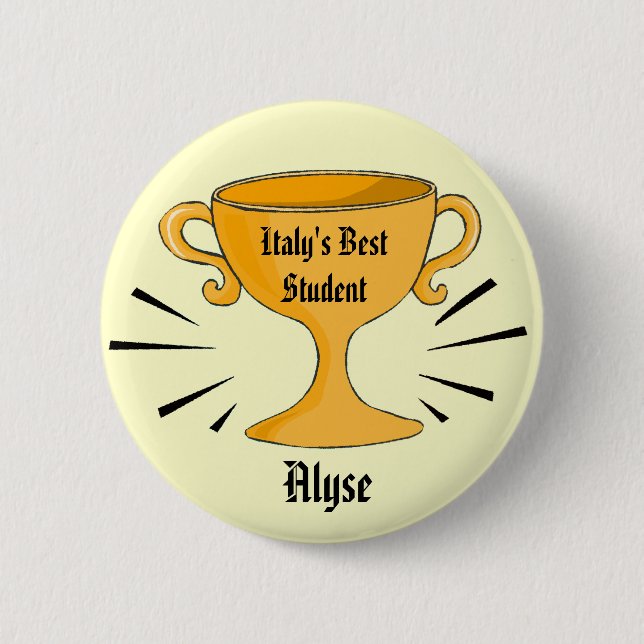 Customizable Best Student Award Pin (Front)