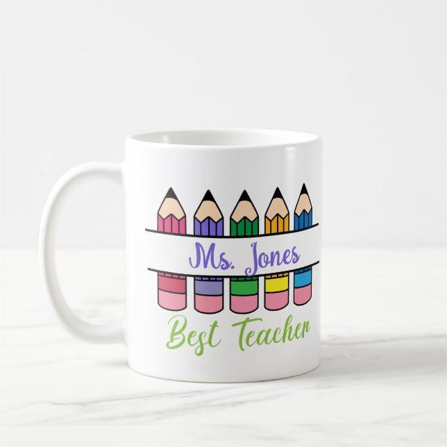 Customizable Best Teacher Appreciation Coffee Mug (Left)