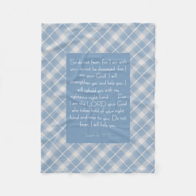 Customizable Bible Verse Isaiah 41:10, 13  Fleece Blanket (Front)