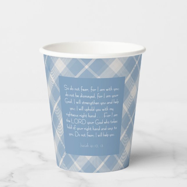 Customizable Bible Verse Isaiah 41:10, 13  Paper Cups (Front)