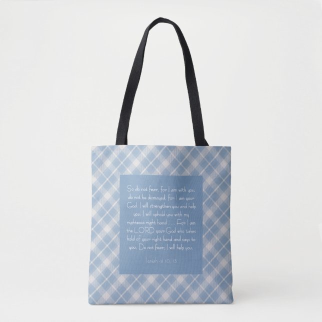 Customizable Bible Verse Isaiah 41:10, 13  Tote Bag (Front)