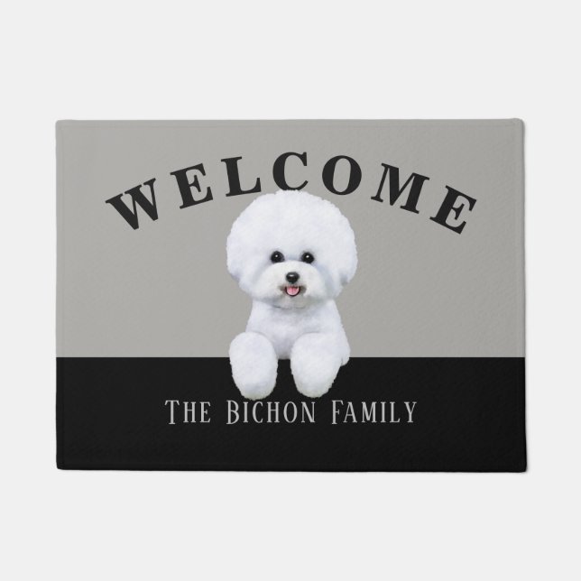 Customizable Bichon Frise Doormat (Front)