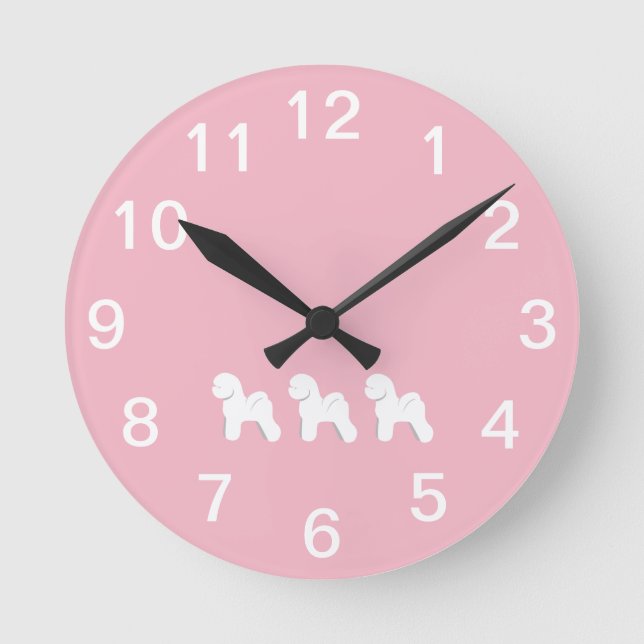Customizable Bichon Frise Wall Clock (Front)