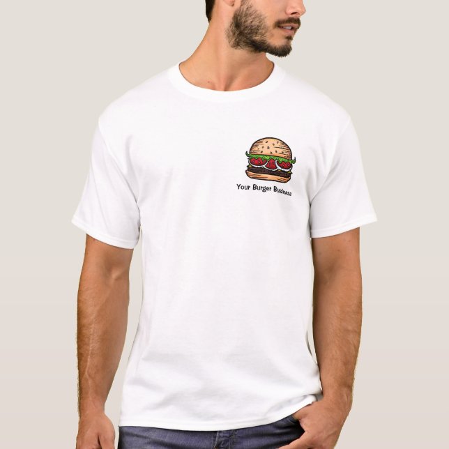 Customizable big burger business food tee (Front)