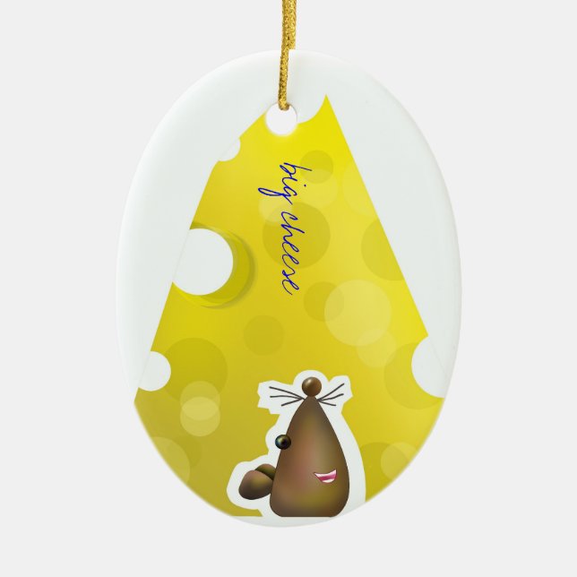 Customizable: Big cheese Ceramic Ornament (Front)