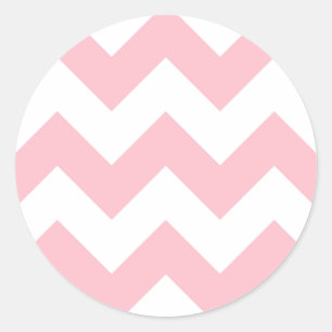 Customizable Big Pink Zigzag Pattern Classic Round Sticker