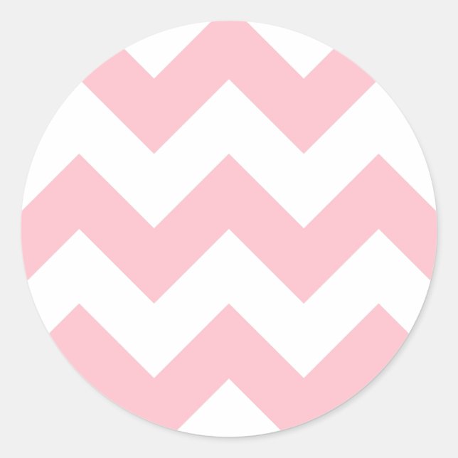 Customizable Big Pink Zigzag Pattern Classic Round Sticker (Front)