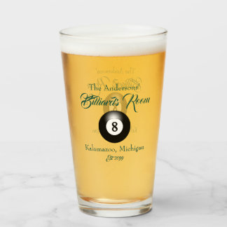 Customizable Billiards Pool Table Balls Bar Beer Glass