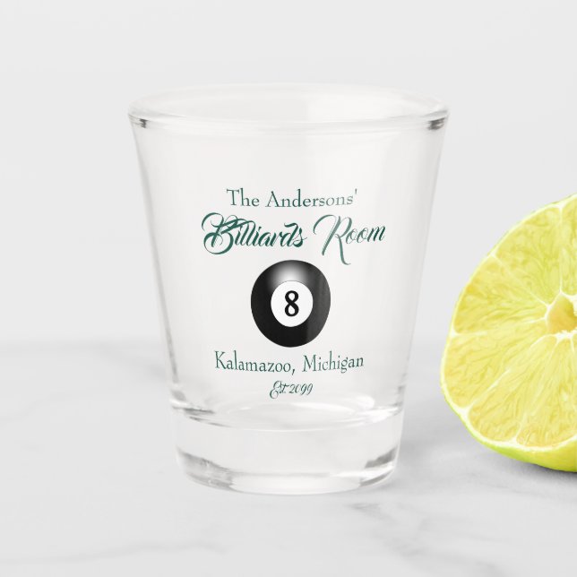 Customizable Billiards Pool Table Balls Bar Shot Glass (Front)