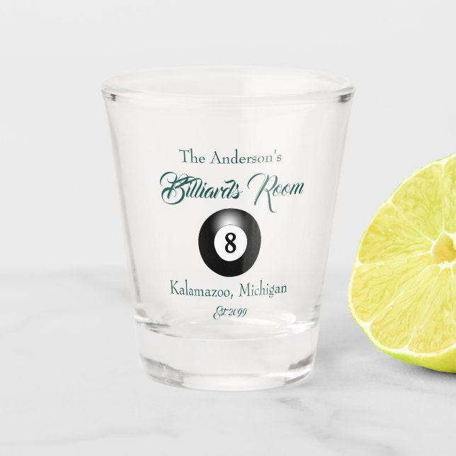 Customizable Billiards Pool Table Balls Bar Shot Glass (Front)