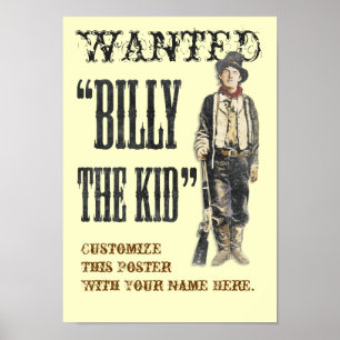 Customizable Billy the Kid Poster