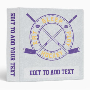 Customizable Binder, Eat Sleep Play Hockey Binder