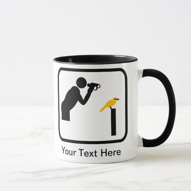 Customizable Birder / Bird Watcher Logo Mug (Right)