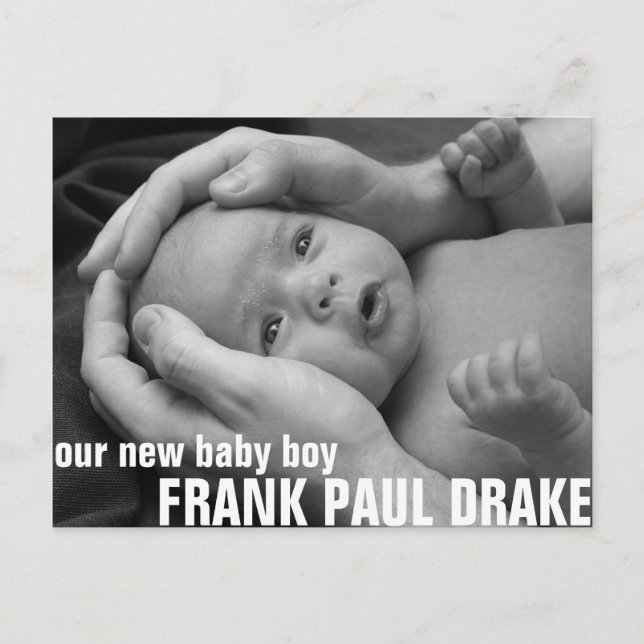 Customizable Birth Annoucement 2 Announcement Postcard (Front)