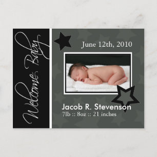 Customizable Birth Announcement Postcard