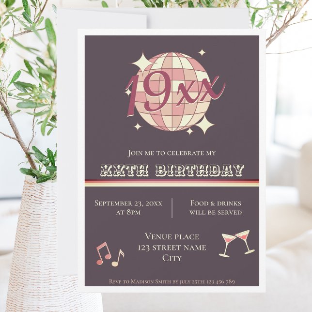 Customizable birth year birthday party Invitation (Creator Uploaded)