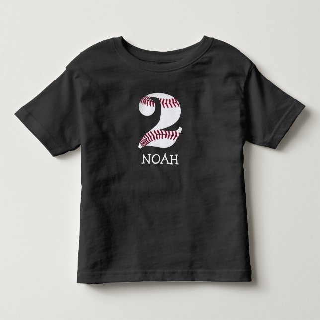 Customizable birthday baseball shirt for 2 yr old (Front)